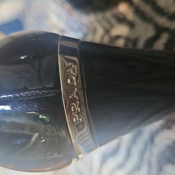 PRADA Women's Black Peep Toe Shoes - Picture 8 of 12